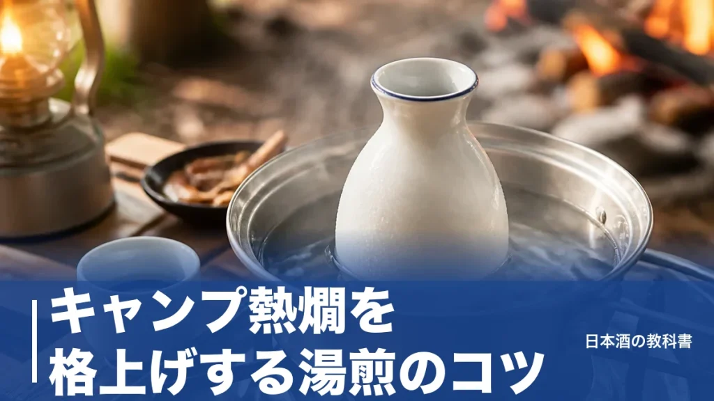キャンプ熱燗を格上げする湯煎のコツ｜シェラカップで作る手順と燗向き銘柄3本のアイキャッチ画像