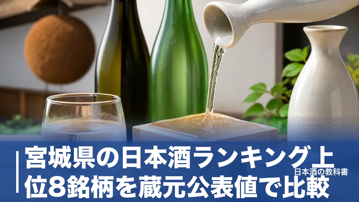 宮城県の日本酒ランキング上位8銘柄を蔵元公表値で比較｜精米歩合と日本酒度で選ぶのアイキャッチ画像
